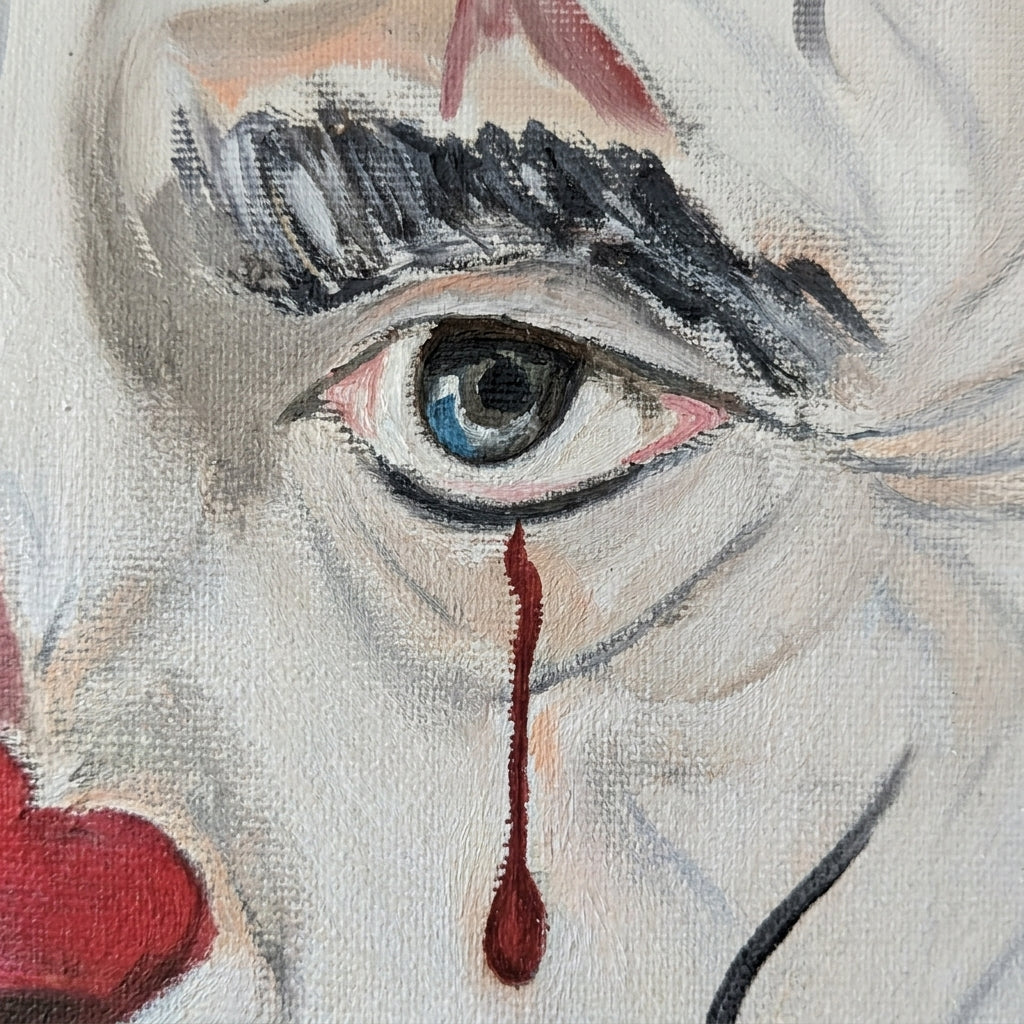 Coffee Break — detail, oil painting by Dana Edri