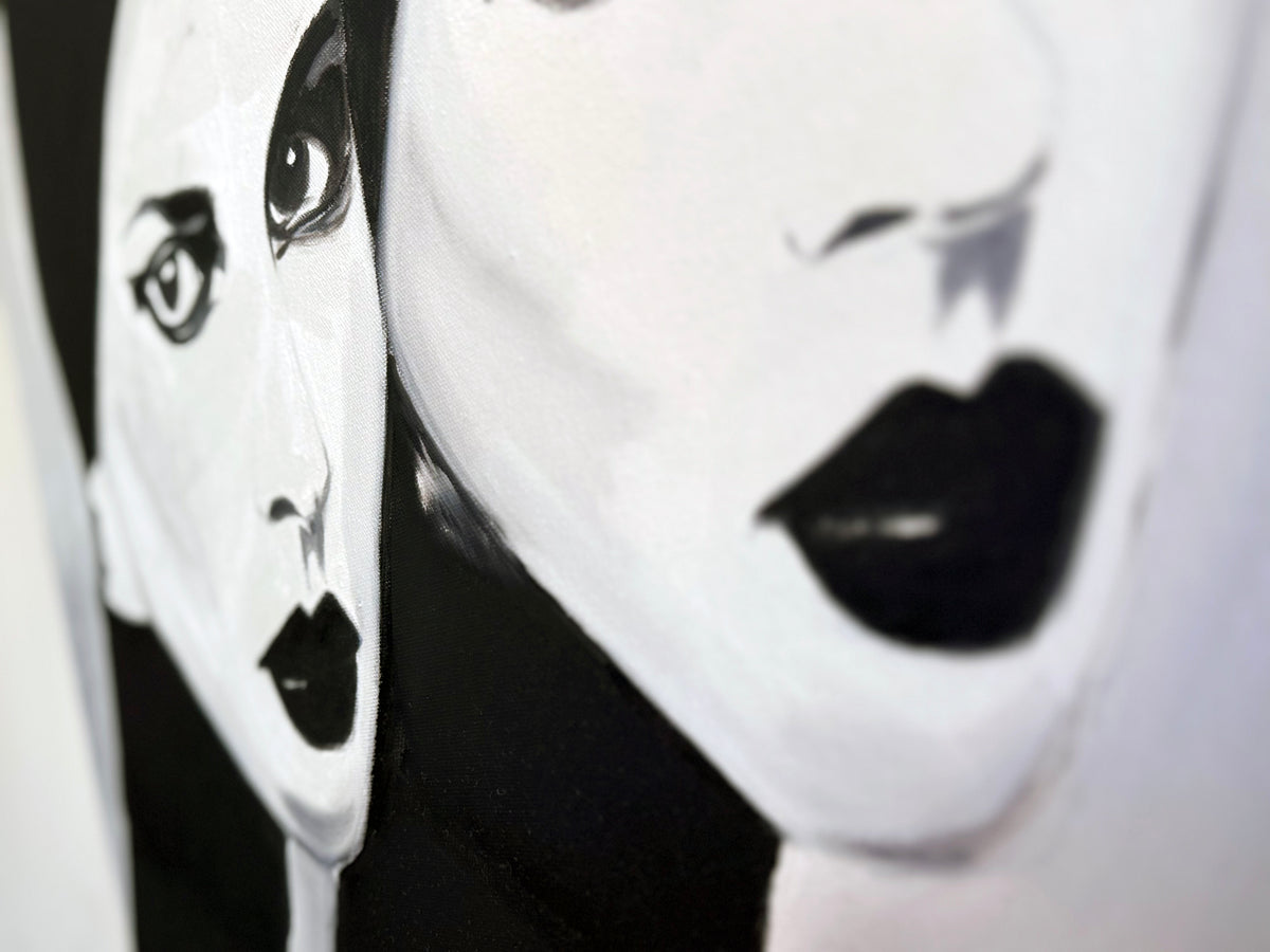 Twins — detail, oil painting by Dana Edri