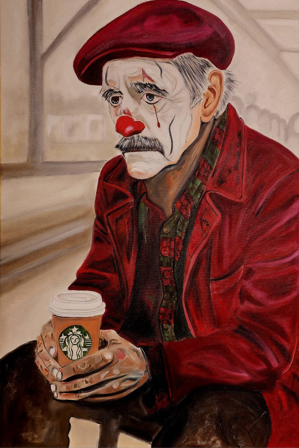 Coffee Break — oil painting by Dana Edri