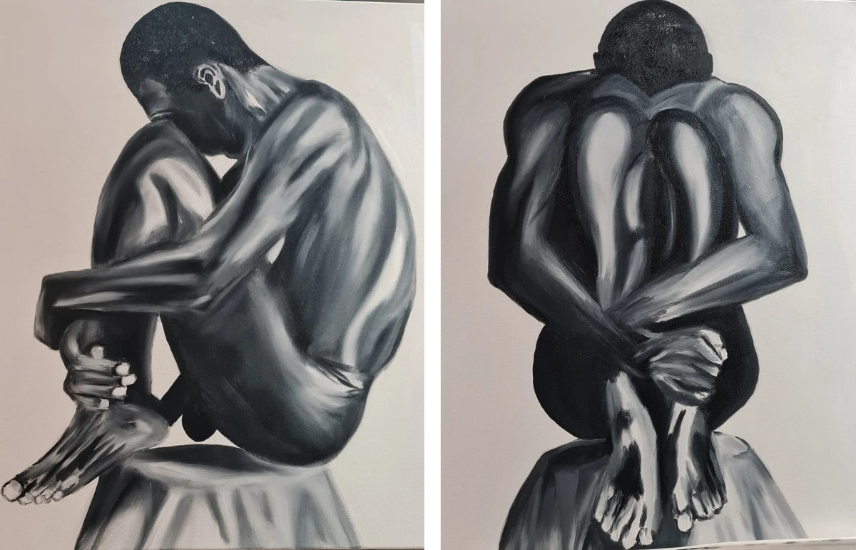 Folded — enhanced canvas print by Dana Edri, diptych on two canvases side by side