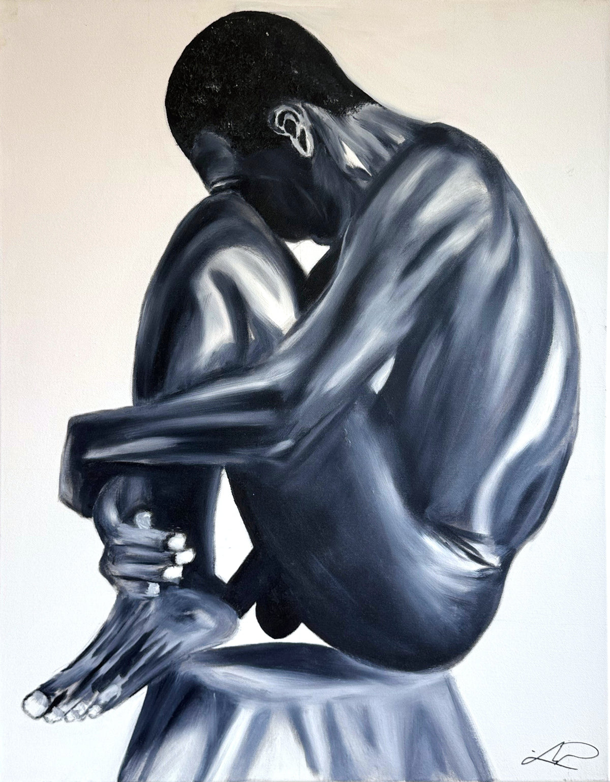 Folded — left canvas, oil painting by Dana Edri